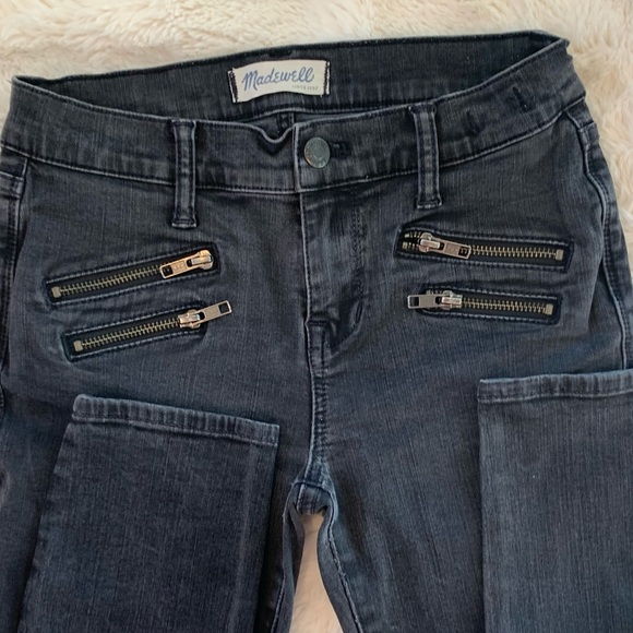 MADEWELL Denim | Faded Black | Skinny Skinny | Biker-Moto Zipper Pockets | Sz 26 - Picture 4 of 10